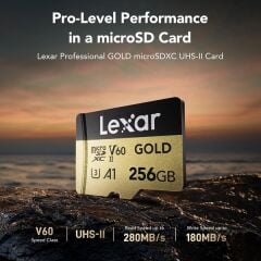Lexar 256GB Professional GOLD UHS-II microSDXC Hafıza Kartı