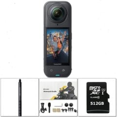 Insta360 X5 Motorsiklet Kiti (Action Görünmez Çubuk, 512GB Hafıza Kartı Dahil)