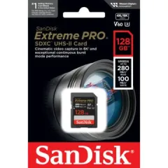 SanDisk 128GB Extreme PRO UHS-II SDXC 280MB/s V60 Hafıza Kartı