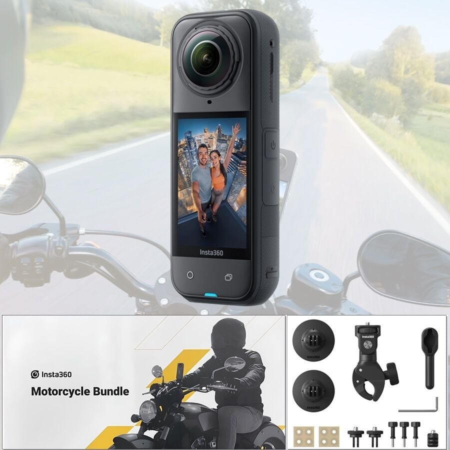 Insta360 X5 Aksiyon Kamerası - Motosiklet Kiti