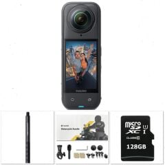 Insta360 X5 Motorsiklet Kiti (Action Görünmez Çubuk, 128GB Hafıza Kartı)