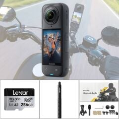 Insta360 X5 Motorcycle Bundle (Görünmez Çubuk, 256GB Hafıza Kartı Dahil)