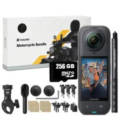 Insta360 X5 Motorcycle Bundle (Görünmez Çubuk, 256GB Hafıza Kartı Dahil)