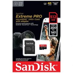 SanDisk 512GB Extreme Pro MicroSDXC Hafıza Kartı (200mb/s)