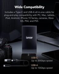 Lexar 4TB ARMOR 700 Taşınabilir SSD Harddisk (2000 MB/s)