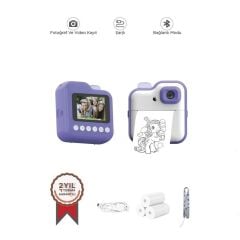 Torima TRM-CMR15 Dijital Çocuk Kamerası Termal Baskılı Yazıcı (Mor)
