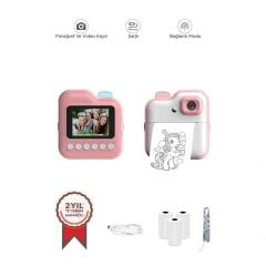 Torima TRM-CMR15 Dijital Çocuk Kamerası Termal Baskılı Yazıcı (Pembe)