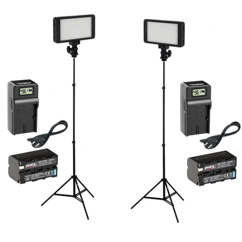 PDX 228A İkili Led Video Işık (Batarya, Şarj, Ayakları Dahil)