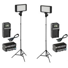 PDX 228A İkili Led Video Işık (Batarya, Şarj, Ayakları Dahil)