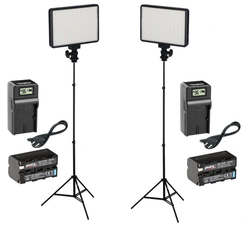 PDX LED 396A İkili Led Işık (Batarya,Şarj,Ayak Dahil)