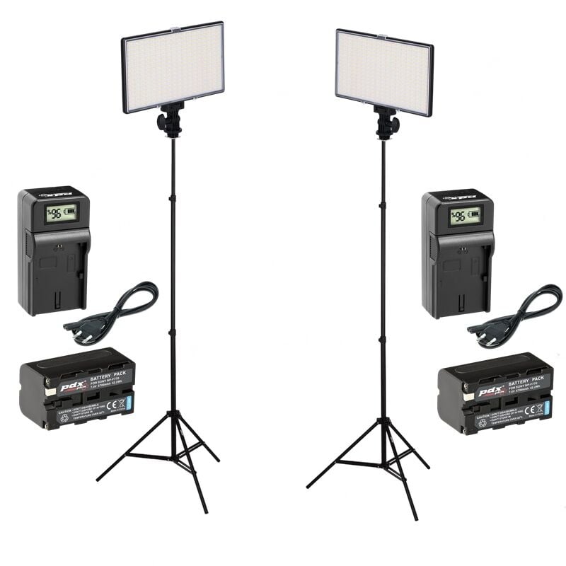 PDX LED 576A İkili Led Işık (Batarya,Şarj,Ayak Dahil)