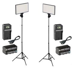 PDX LED 576A İkili Led Işık (Batarya,Şarj,Ayak Dahil)