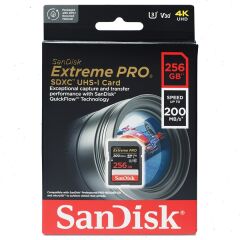 SanDisk 256GB Extreme PRO UHS-I SDXC 200MB/s V30 Hafıza Kartı