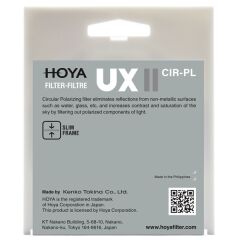 Hoya 67mm UX II Polarize (CPL) Filtre