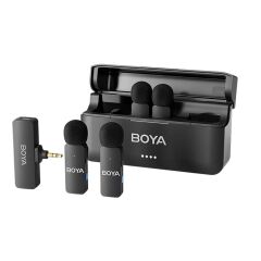 Boya BY-V4 4 Kişilik Şarj Kutulu Kablosuz Mikrofon Seti - 3.5mm TRS