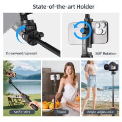 Kingjoy M080 Telefon Tutacaklı Uzaktan Kumandalı Selfie Tripod
