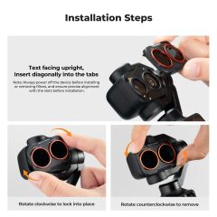 K&F Concept DJI Osmo Pocket 4P Uyumlu CPL + ND16 + ND64 + ND256 Manyetik Filtre Seti