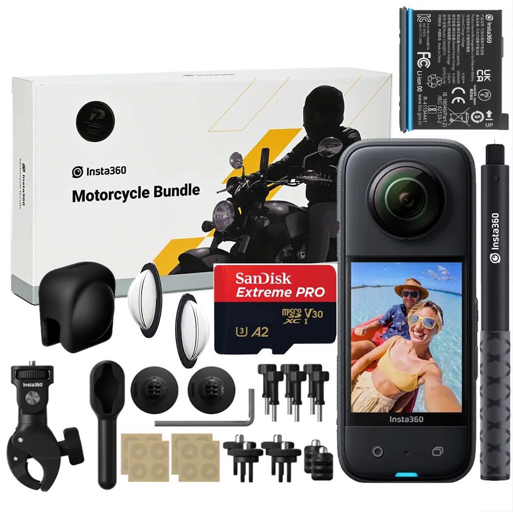 Insta360 X3 Aksiyon Kamerası - Motosiklet Kiti (Full Power)