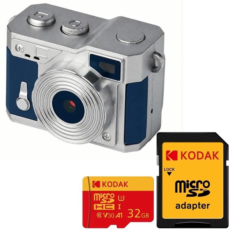 Acton Picco Retro Anahtarlık Kamera (Mavi) 32GB Kartlı Kit