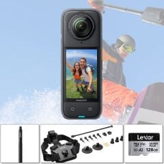 Insta360 X4 - Kar Kiti + 114cm Görünmez Çubuk + 128GB Kart