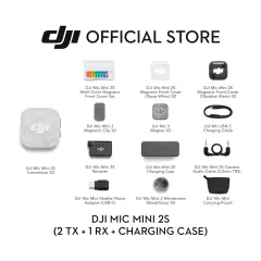 DJI Mic Mini 2S Kablosuz Mikrofon Sistemi (2 TX + 1 RX + Şarj Kutusu)