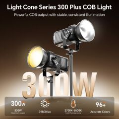 Photoolex CONE 300W Plus COB Profesyonel Video ve Stüdyo Işığı - TF-LS-062PL