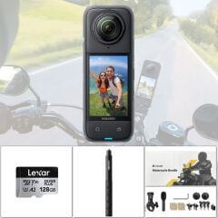 Insta360 X4 + 114cm Görünmez Çubuk + Motosiklet Kiti + 128GB Kart