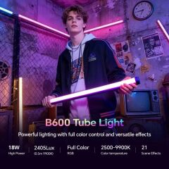 Photoolex B600 60 cm 18.5W APP Kontrollü RGB Tube LED Işık - LS-157-PL