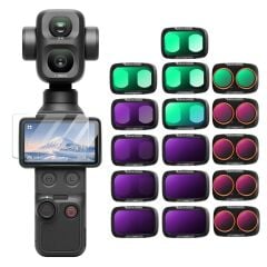 K&F Concept Dji Osmo Pocket 4P İçin 16 Parça Filtre Seti (Black Mist 1/4 + Black Mist 1/8 + UV + Işık Kirliliği Azaltma + CPL + ND32/PL + ND16/PL + ND8/PL + ND64/PL + ND8 + ND16 + ND32 + ND64 + ND128 + ND256 + ND1000)