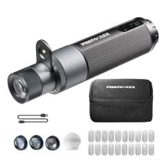 Photoolex Zoom Light Pro 12W RGB LED Spotlight Gobo Fotoğraf Işığı - TF-LS-083FS-G-PL