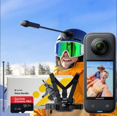 Insta360 X3 Aksiyon Kamera - Kayak Kiti Lexar 64 GB Silver