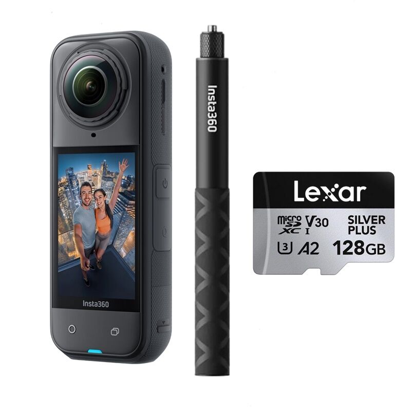 Insta360 X5 114cm Invisible Stick + 128GB Kartlı Kit