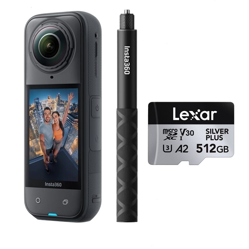 Insta360 X5 114cm Invisible Stick + 512GB Kartlı Kit