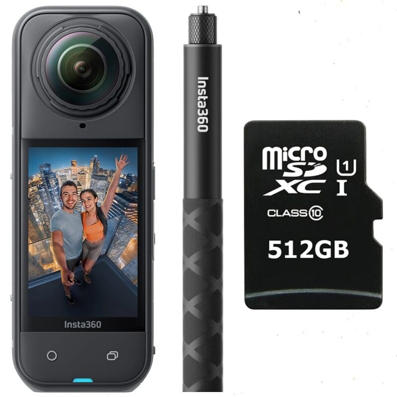 Insta360 X5 + 114cm Görünmez Çubuk + 512GB Kartlı Kit