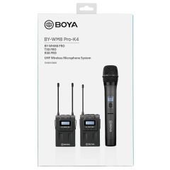 Boya BY-WM8 Pro K4 Çift Kanallı Kablosuz Yaka Ve El Mikrofon Seti