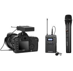 Boya BY-WM8 Pro K4 Çift Kanallı Kablosuz Yaka Ve El Mikrofon Seti