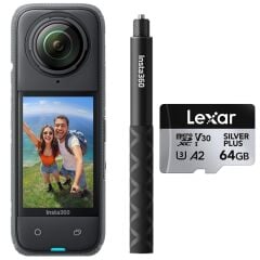 Insta360 X4 + 114cm Selfie Stick + 64GB Micro SD Hafıza Kartı