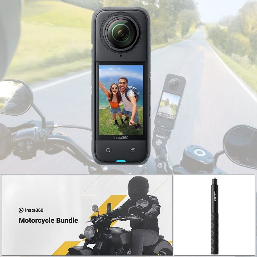 Insta360 X4 Motosiklet Kiti + Görünmez Çubuk