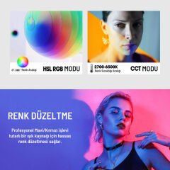 Gdx CF-900R Rgb Led İkili Video ve Fotoğraf Işık Seti