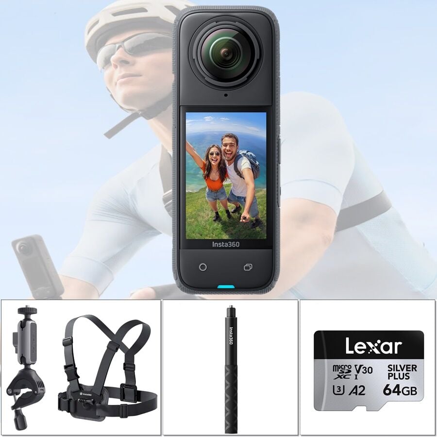 Insta360 X4 Bisiklet Kiti + Görünmez Çubuk + 64GB Kart