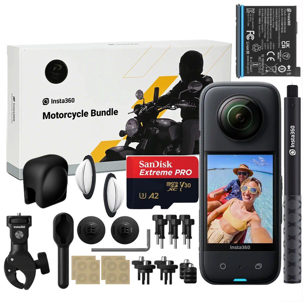 Insta360 X3 Aksiyon Kamera - Power Motorsiklet Kiti (ORJİNAL BATARYALI)