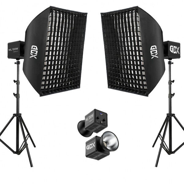 Gdx ML100 Bicolor 60x90 Gridli SoftBox Video ve Ürün Çekim İkili Işık Seti