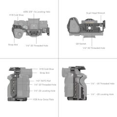 SmallRig 4539 HawkLock Hızlı Çıkarma Gelişmiş Kafes Kiti Sony Alpha 7R V / Alpha 7 IV / Alpha 7S III  için