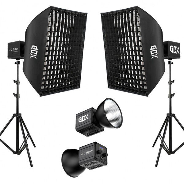 Gdx ML60 Bicolor 60x90 Gridli SoftBox Video ve Ürün Çekim İkili Işık Seti