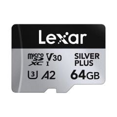 Lexar Professional Silver Plus LMSSIPL064G Class 10 UHS-I U3 A2 V30 64 GB Micro SD Kart