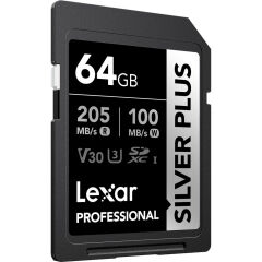 Lexar Professional 64GB 205 MB/s Silver Plus SD Hafıza Kartı
