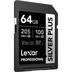 Lexar Professional 64GB 205 MB/s Silver Plus SD Hafıza Kartı