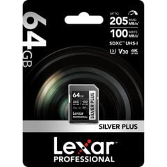 Lexar Professional 64GB 205 MB/s Silver Plus SD Hafıza Kartı