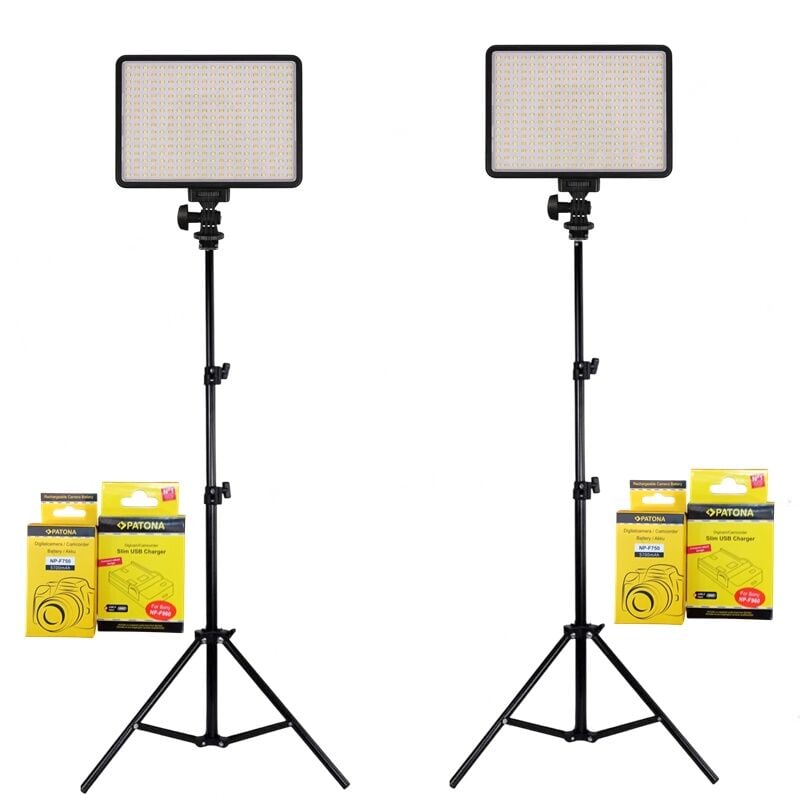 Patona Led-320A İkili Led Işık Seti (Ayak, Batarya, Şarj Dahil)