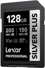 Lexar Professional 128GB 205 MB/s Silver Plus SD Hafıza Kartı